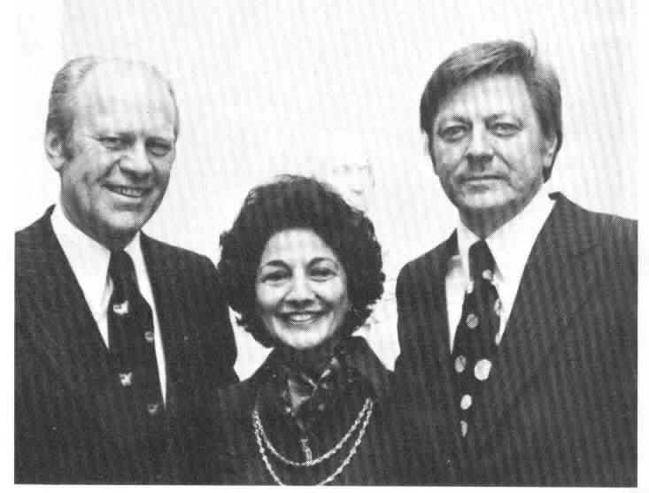 John, with his wife, Marie, and President Ford (February 1976)